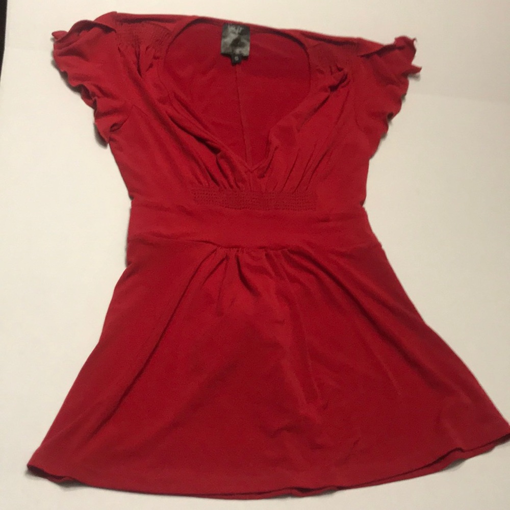 Red stretch blouse